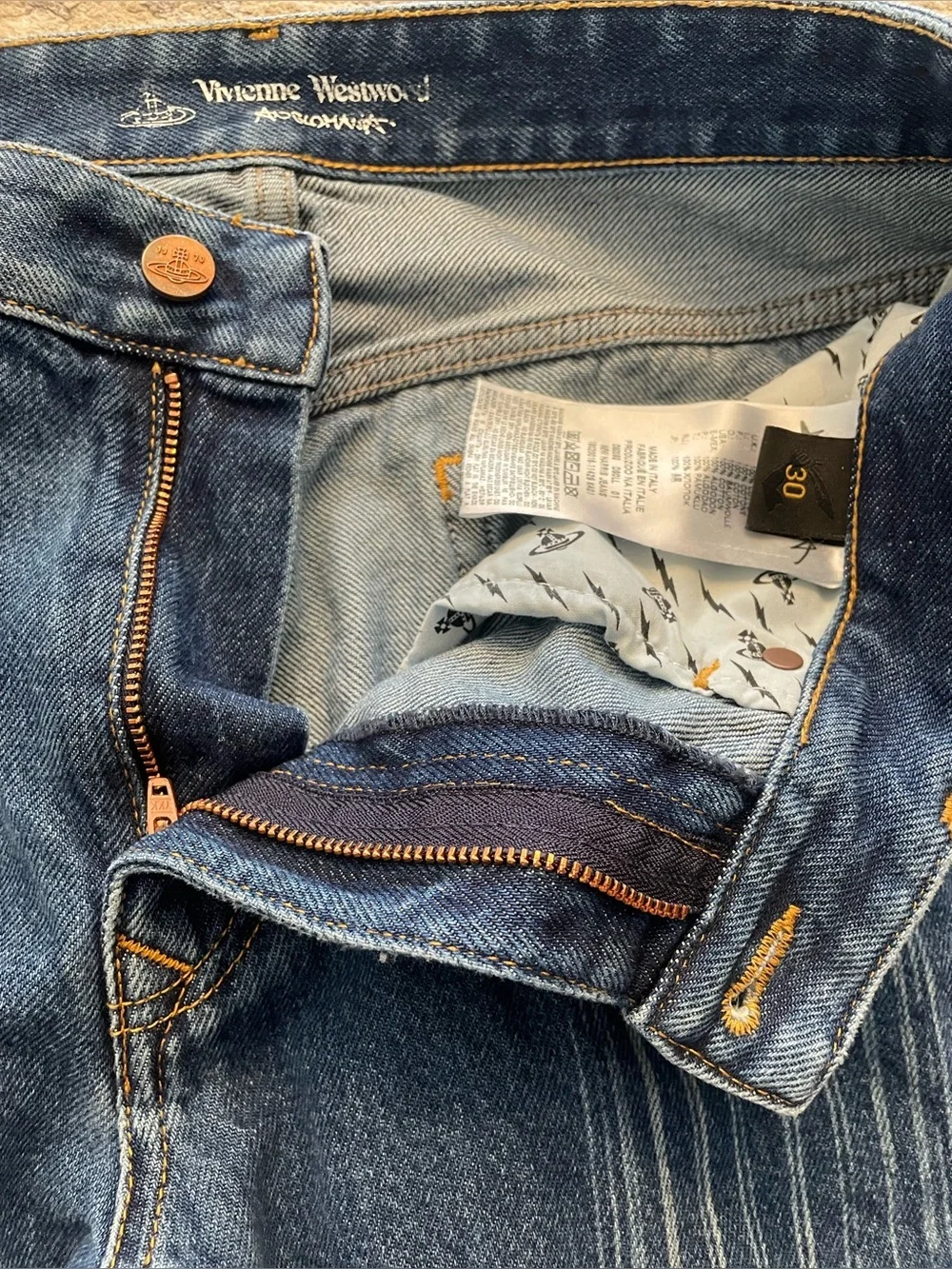 Vivienne Westwood - all cotton blue denim jeans Size 30W x 28L - Picture 4 of 7